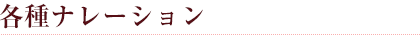 各種ナレーション